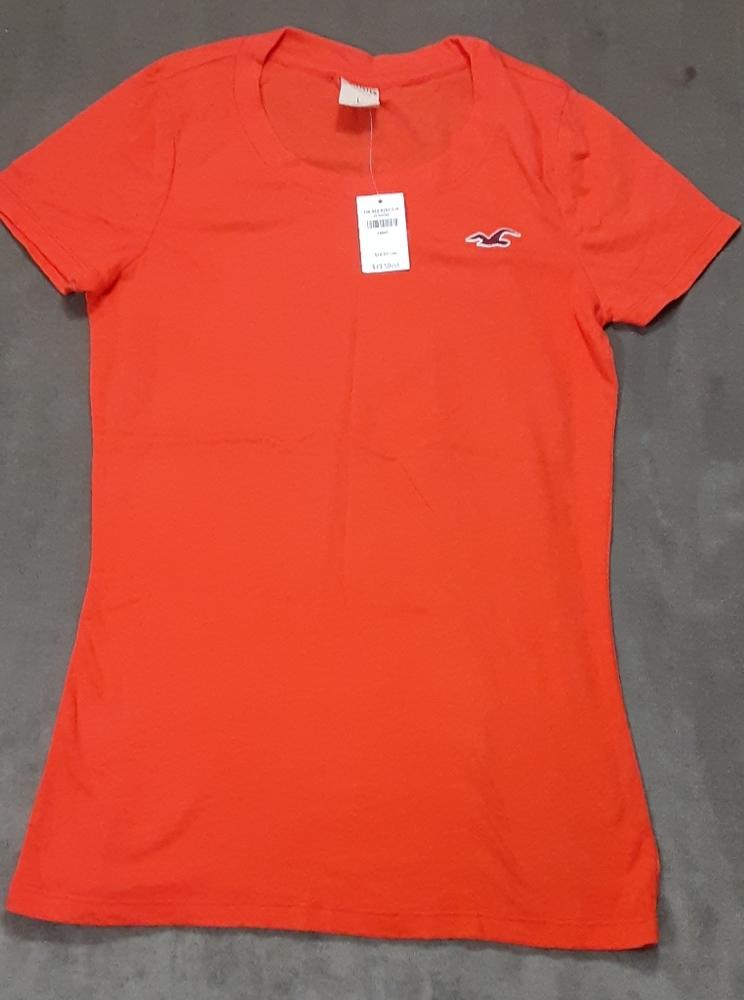 Hollister Women's T-Shirt Orange Size Large NWT